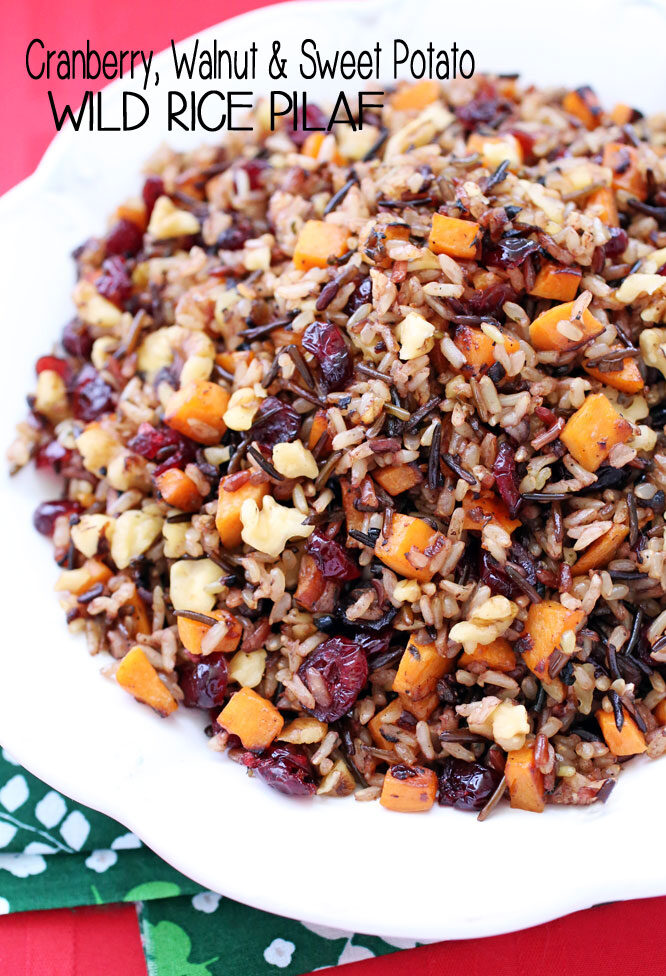 CRANBERRY WALNUT & SWEET POTATO WILD RICE PILAF - My skinny Recipes