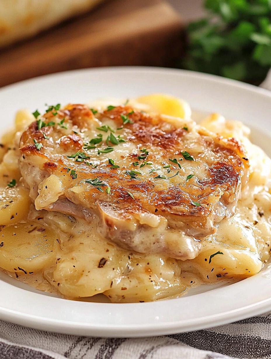 Smothered Pork Chop Scalloped Potato Casserole